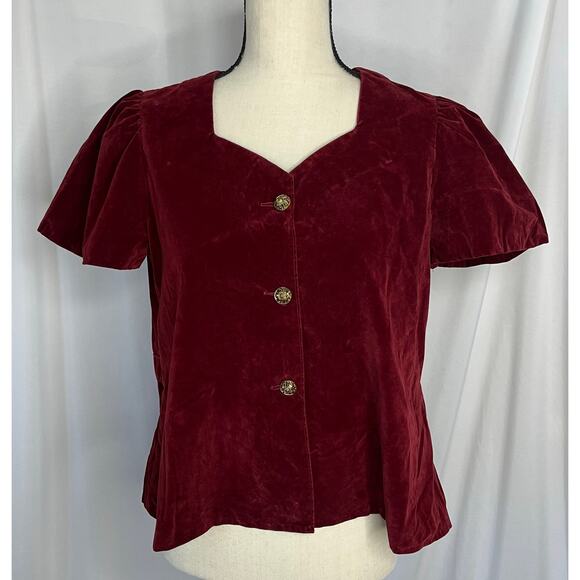 Adorable Vintage Velvet Top - Picture 1 of 8